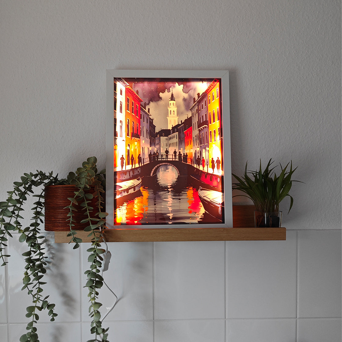 LED-Leuchtbild, Bild, Bilderrahmen, Kunst, Kunstwerk, Dekoration