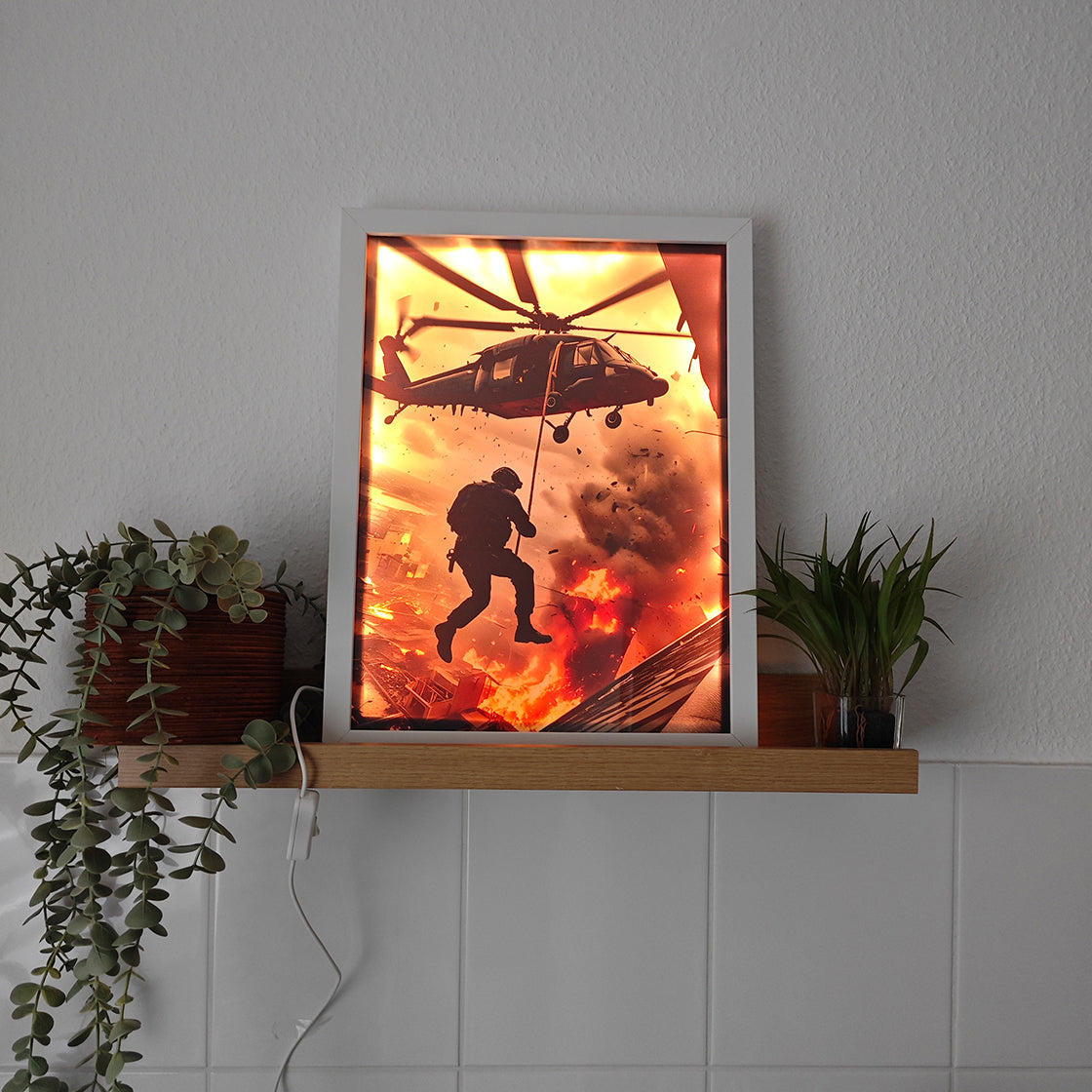 LED-Leuchtbild, Bild Bilderrahmen, Kunst, Kunstwerk, Design, Motiv, Dekoration