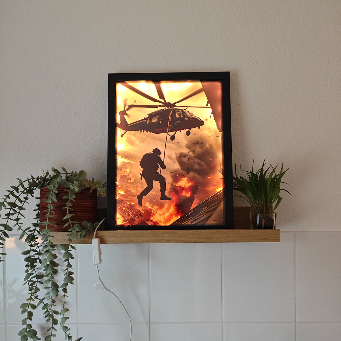 LED-Leuchtbild, Bild Bilderrahmen, Kunst, Kunstwerk, Design, Motiv, Dekoration
