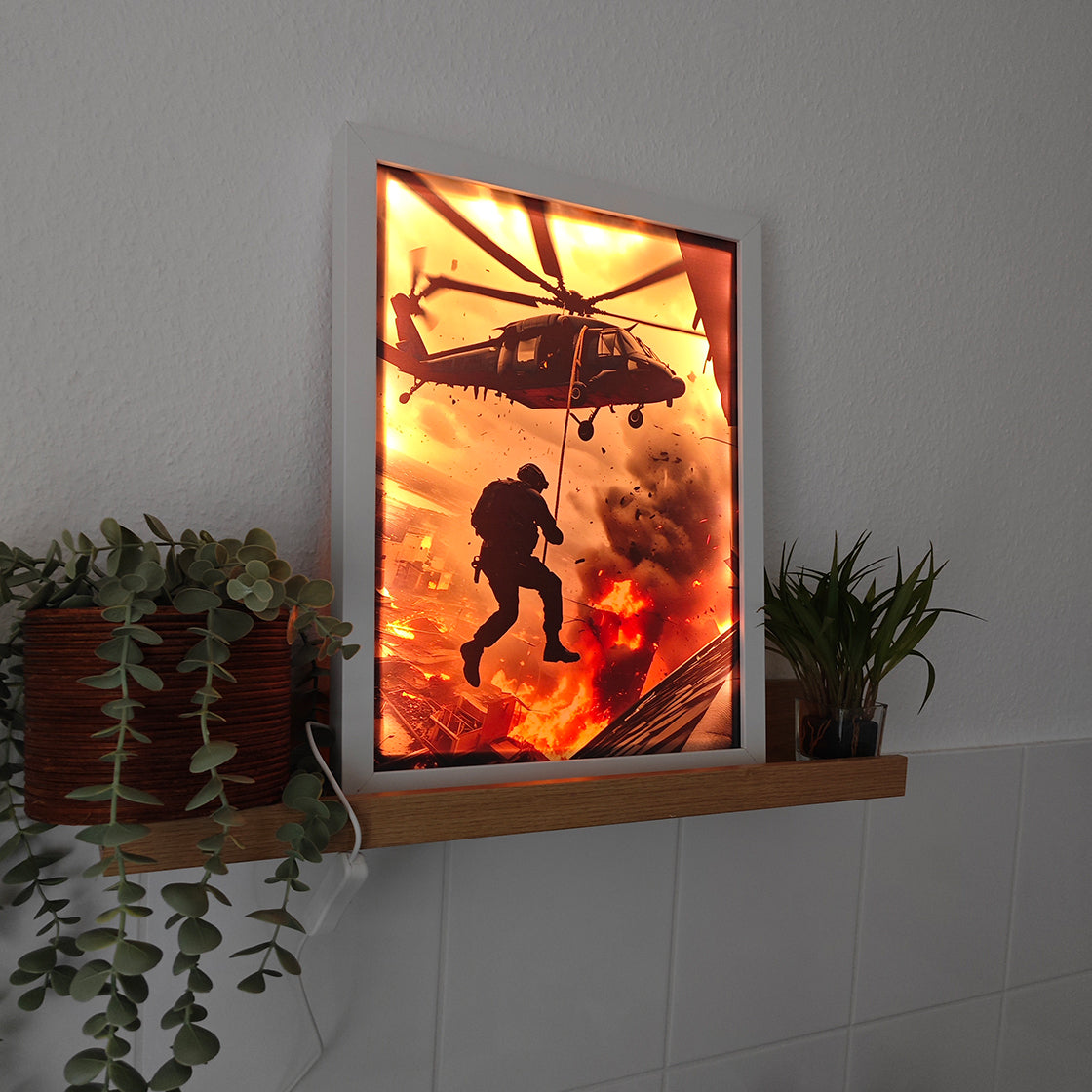 LED-Leuchtbild, Bild Bilderrahmen, Kunst, Kunstwerk, Design, Motiv, Dekoration