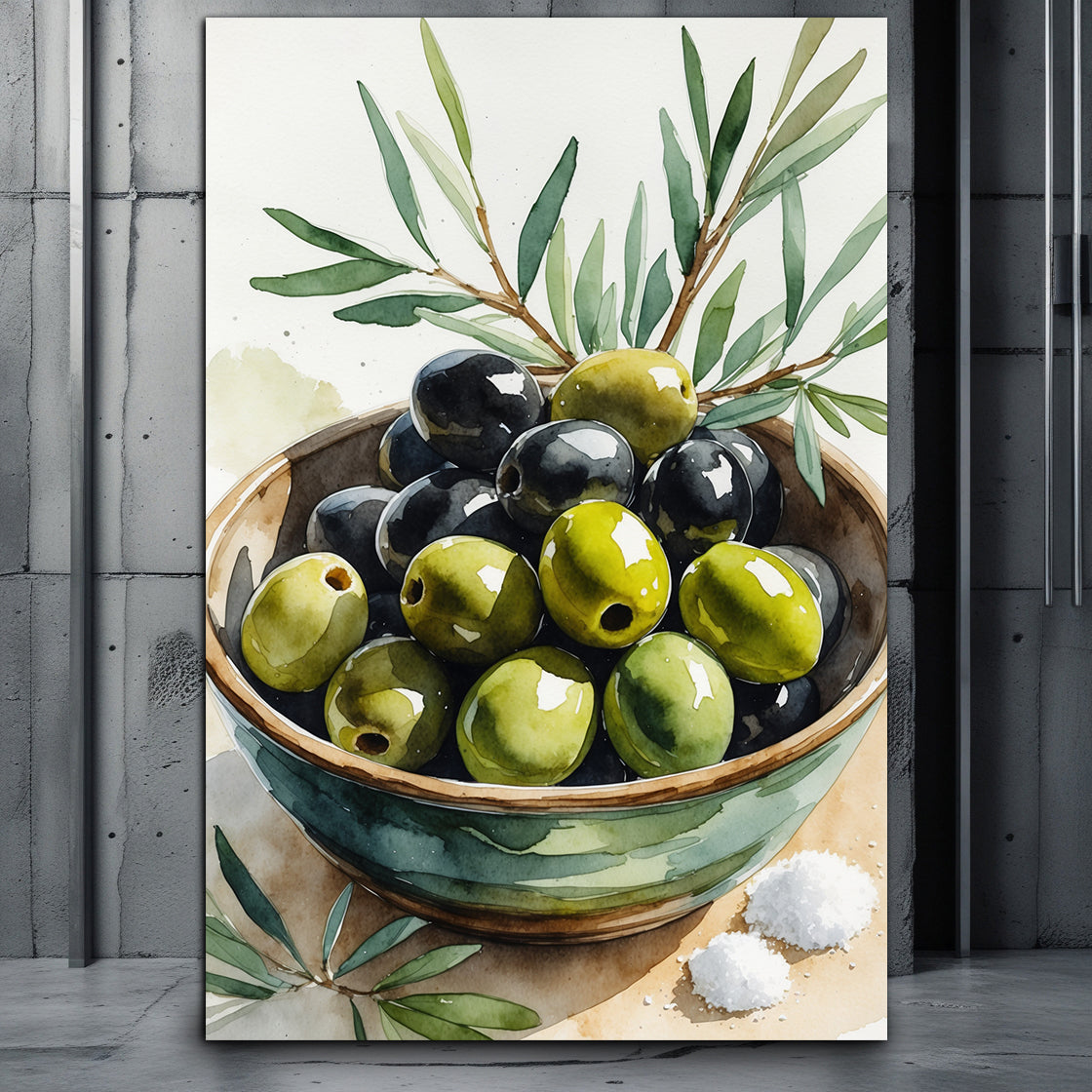 Artwork of Olives in Aquarell