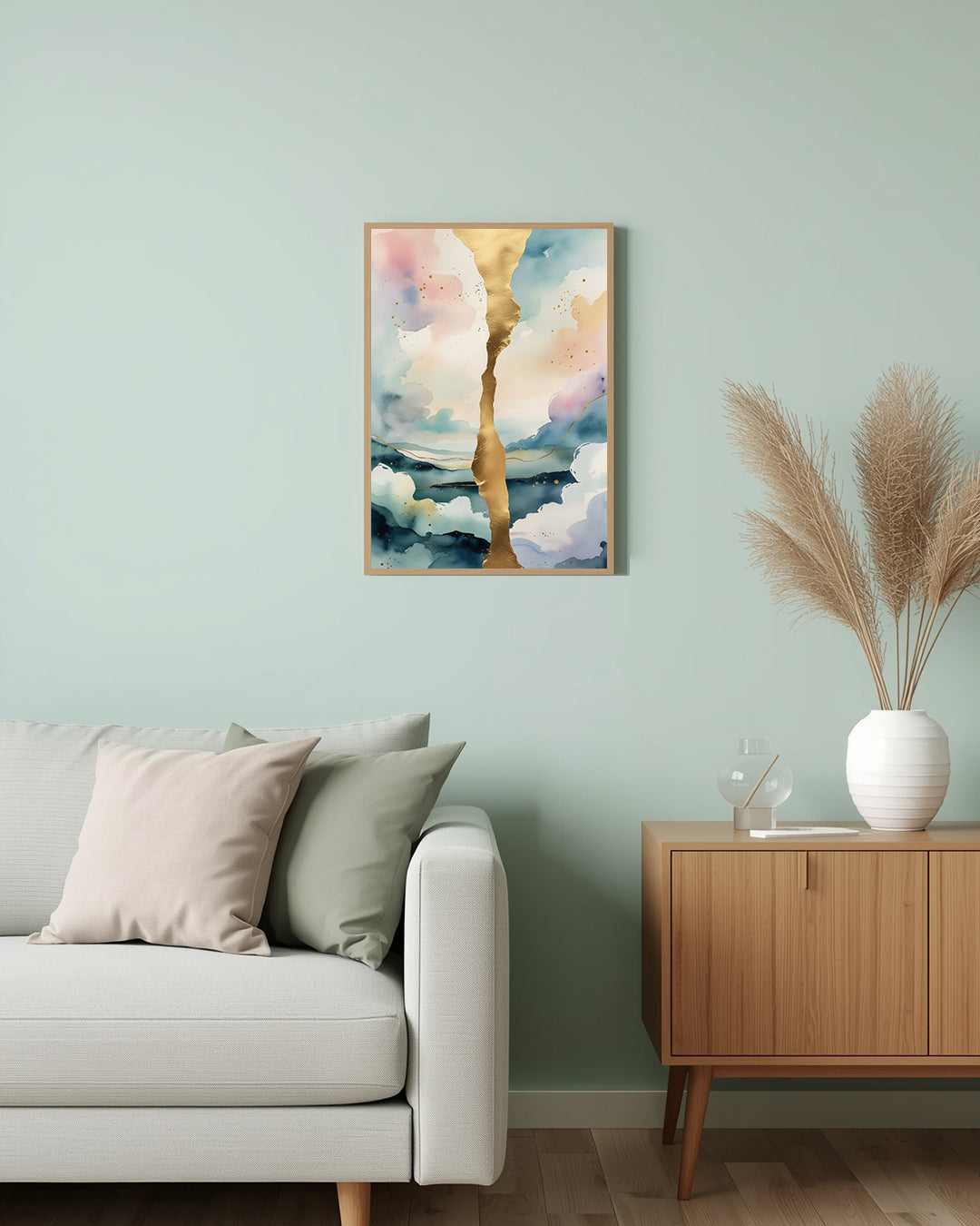 Poster Golden Cut Abstract Living Room