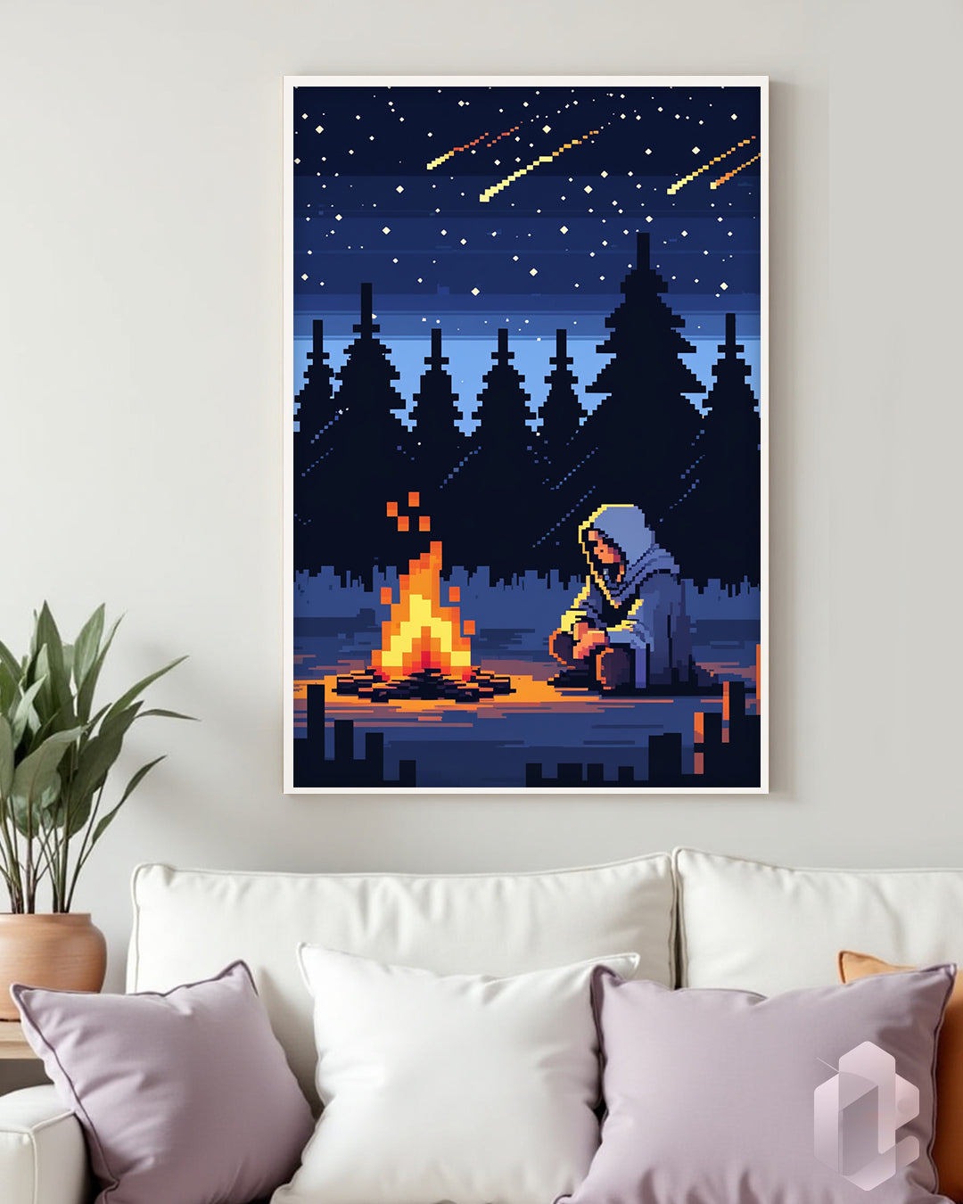 Gerahmtes Poster: Motiv 8bit RPG Mockup Couch