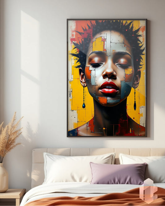 Gerahmtes Poster: Motiv Chromatic Soul im Schlafzimmer