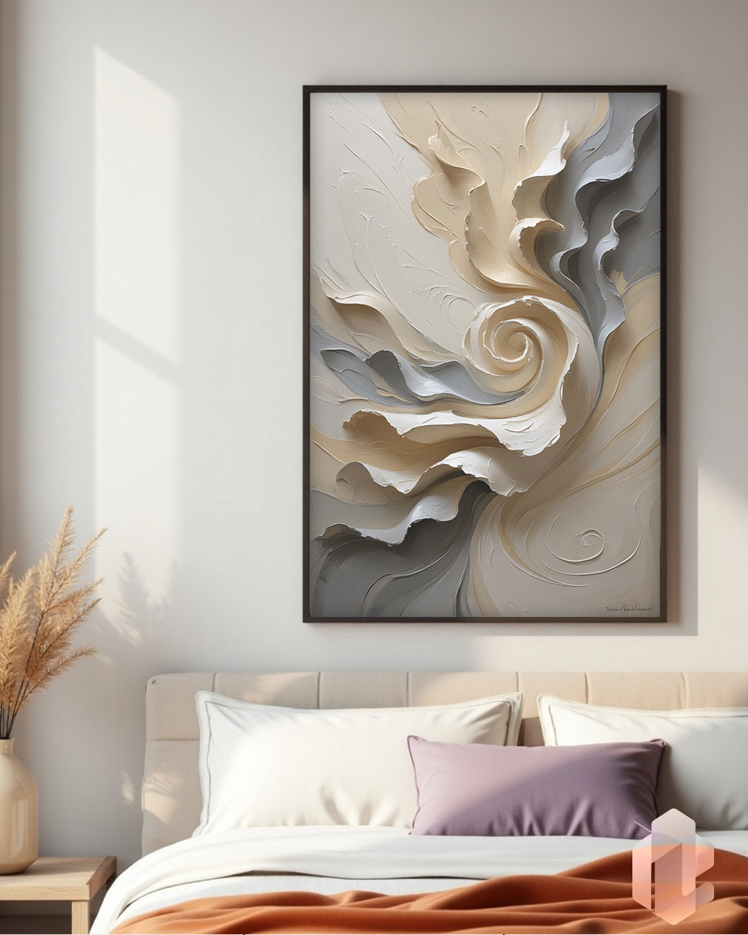 Gerahmtes Poster: Concrete Rose im Schlafzimmer