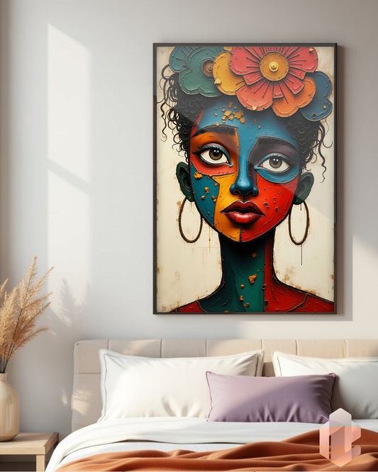 Gerahmtes Poster: Motiv Faces of Africa im Schlafzimmer