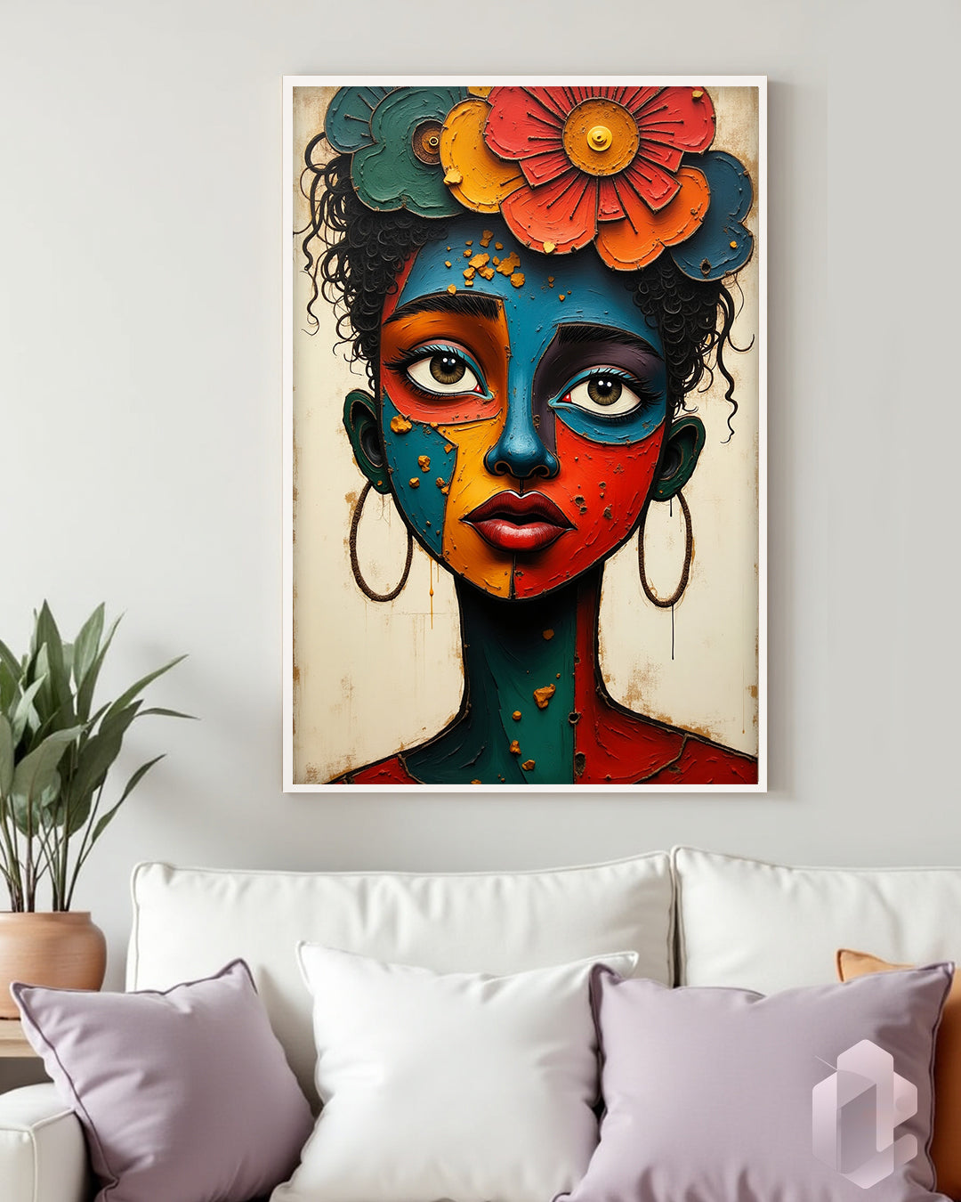 Gerahmtes Poster: Motiv Faces of Africa Mockup Couch
