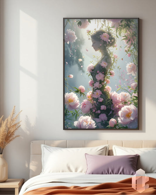 Gerahmtes Poster: Motiv Floral Scilence im Schlafzimmer