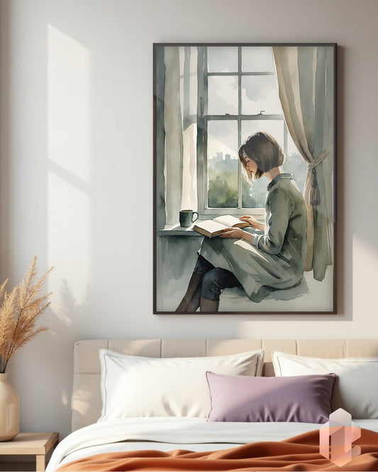 Gerahmtes Poster: Motiv Quiet Moments im Schlafzimmer