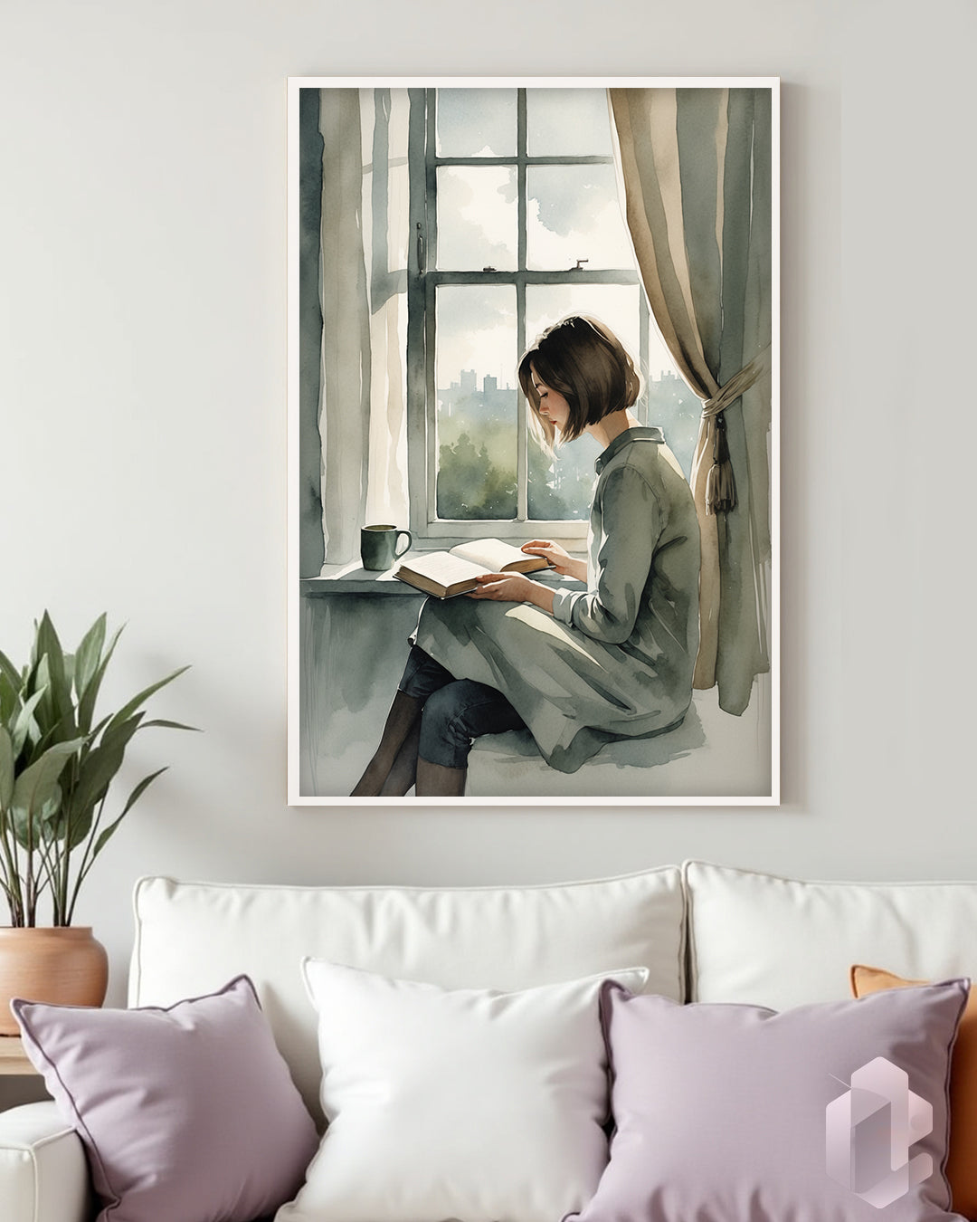 Gerahmtes Poster: Motiv Quiet Moments Mockup Couch