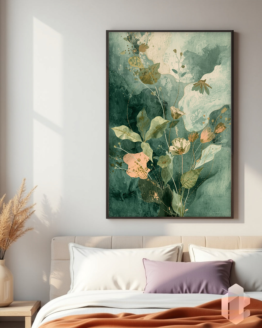 Gerahmtes Poster: Vital Bloom im Schlafzimmer
