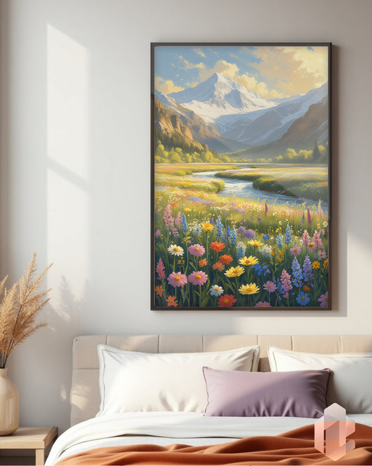 Gerahmtes Poster: Motiv Wildflower Valley im Schlafzimmer