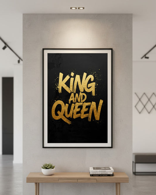 Pärchen Typografie Poster im eleganten Design aus Gold und Schwarz – perfekt für Schlafzimmer und Wohnzimmer 50x70cm.