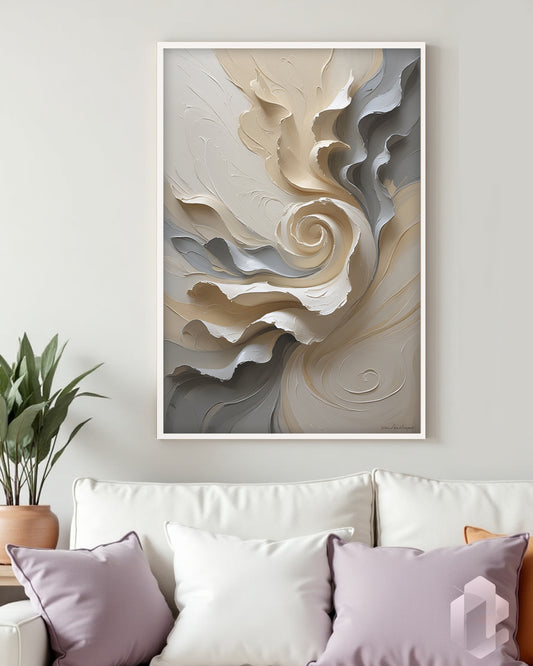 Poster einer zarten Rose in Pastell und Struktur als minimalistische Wanddekoration für dein Zuhause