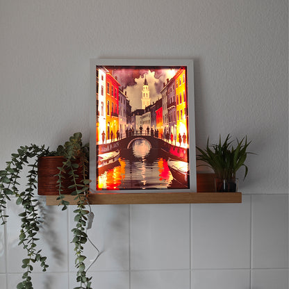 LED-Leuchtbild, Bild, Bilderrahmen, Kunst, Kunstwerk, Dekoration