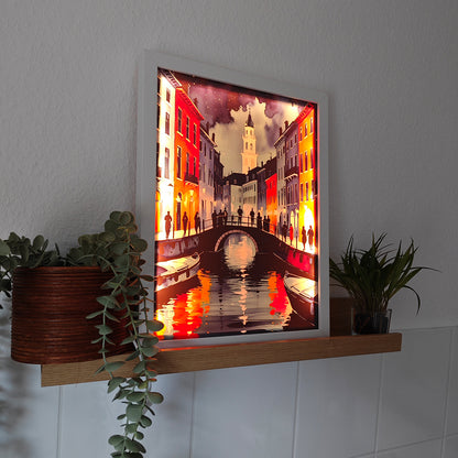 LED-Leuchtbild, Bild, Bilderrahmen, Kunst, Kunstwerk, Dekoration