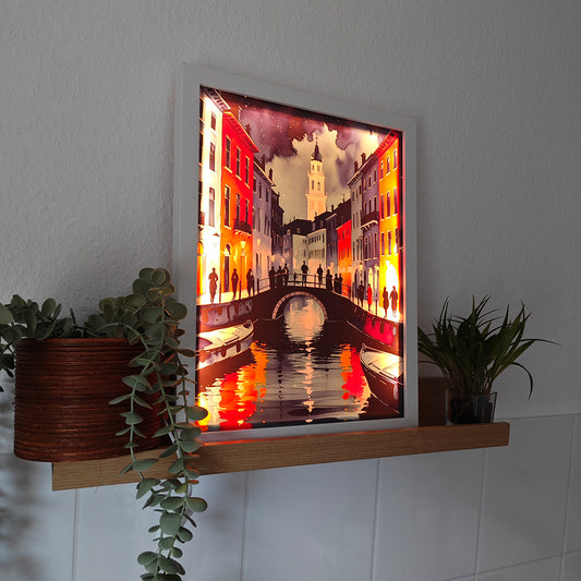 LED-Leuchtbild, Bild, Bilderrahmen, Kunst, Kunstwerk, Dekoration