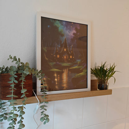 LED-Leuchtbild, Kunst, Kunstwerk, Märchenwald, Gerahmtes BIld
