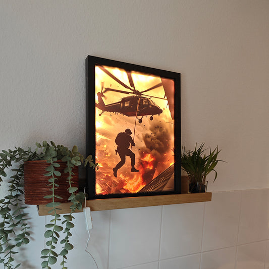 LED-Leuchtbild, Bild Bilderrahmen, Kunst, Kunstwerk, Design, Motiv, Dekoration