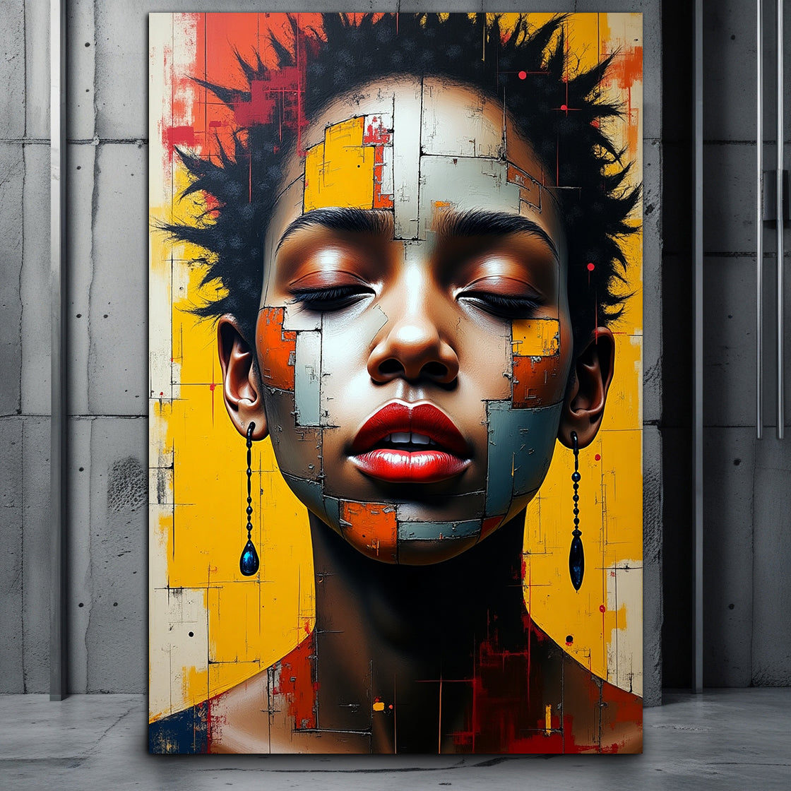 Farbenfrohes Kunstwerk eines Portraits im Chromatic Style