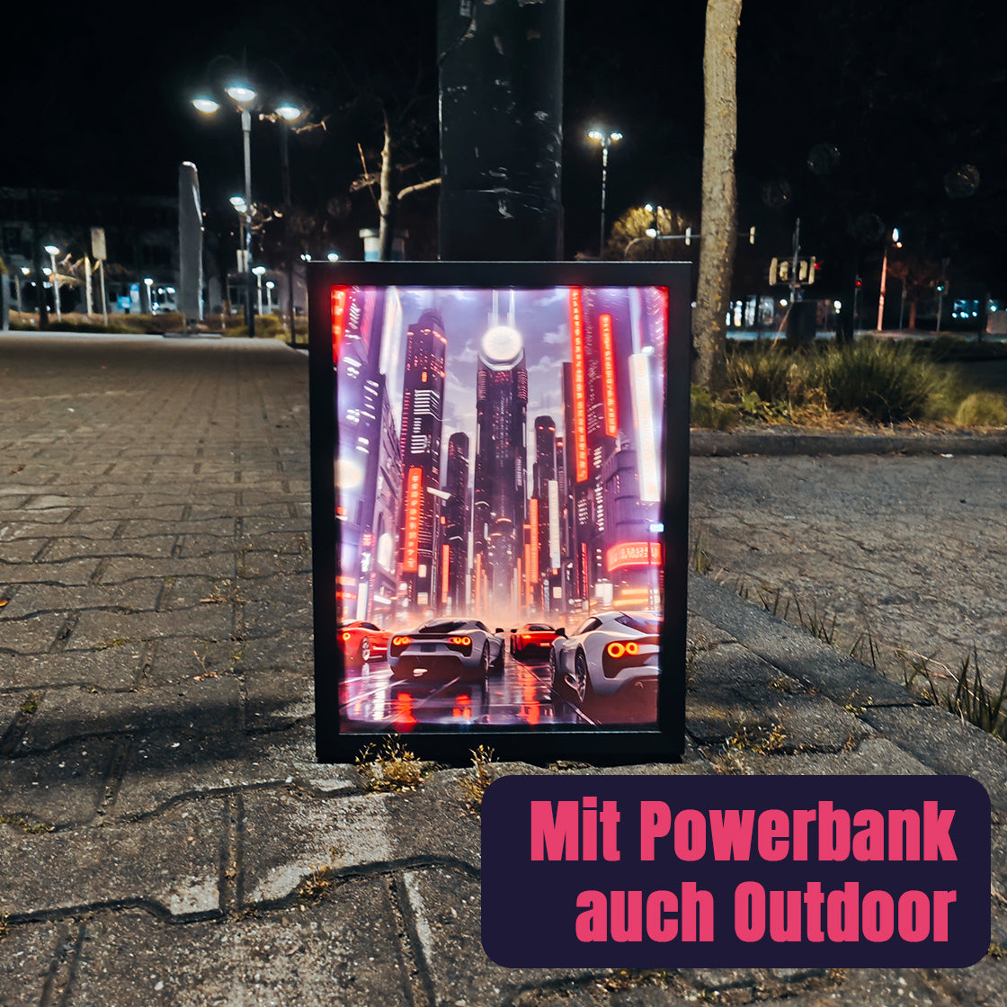 LED-Bild, Leuchtbild, Rahmen Motiv