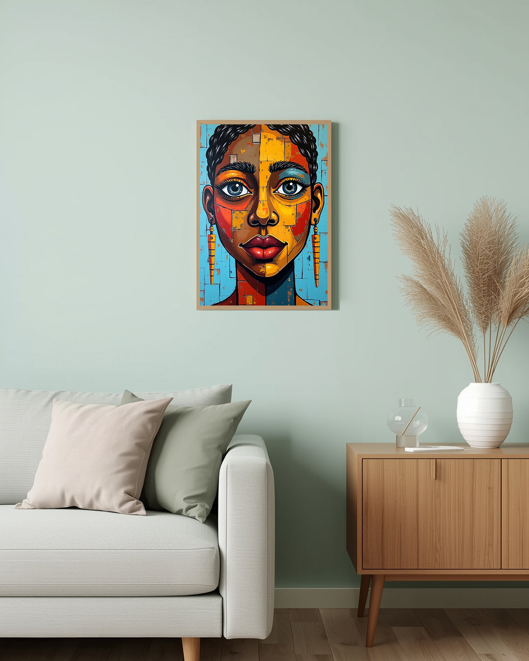 Poster African Mosaik Portrait Living Room