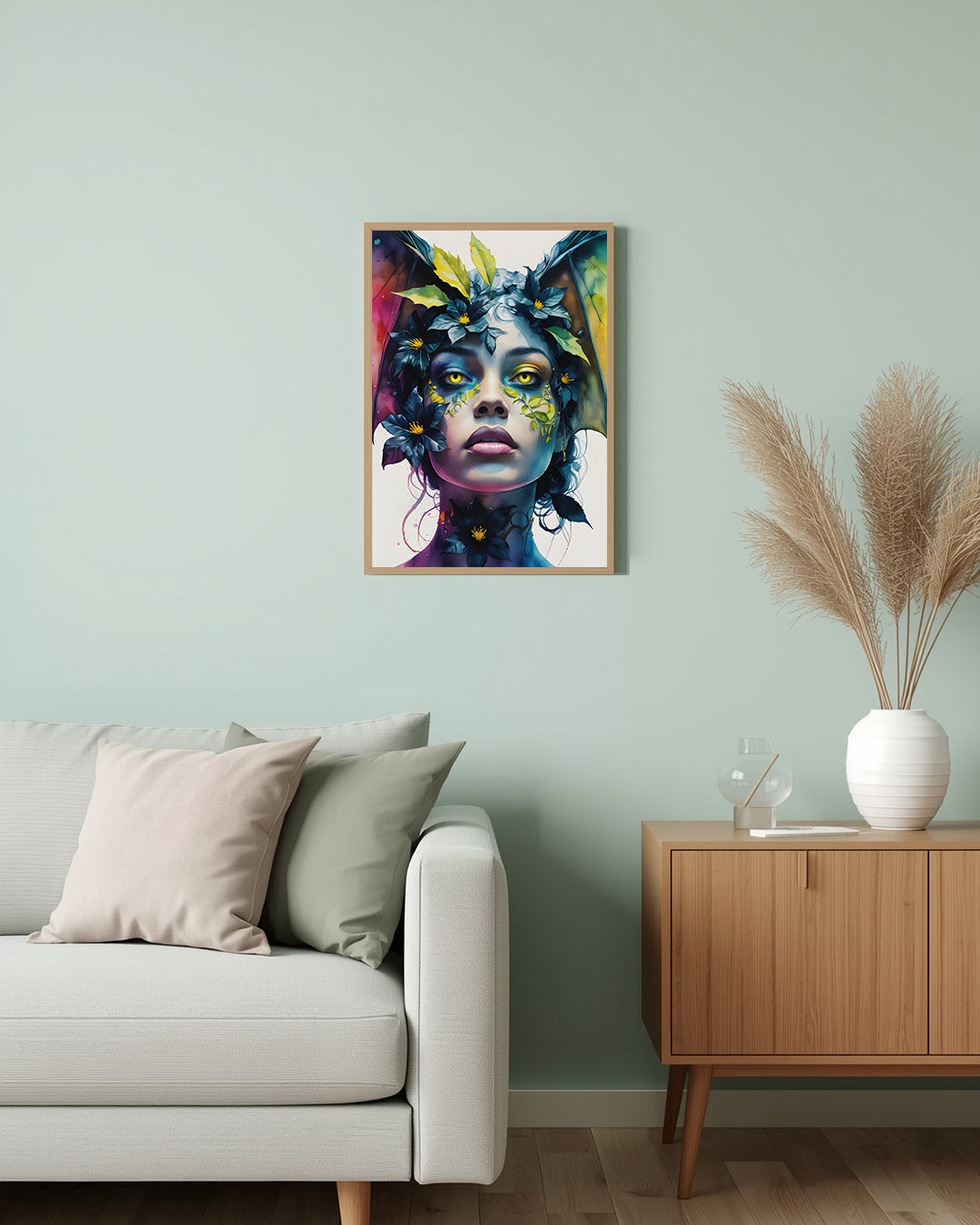 Poster Bat Woman Portrait Living Room