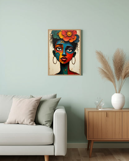 Poster Faces of Africa Abstract Portrait Living Room