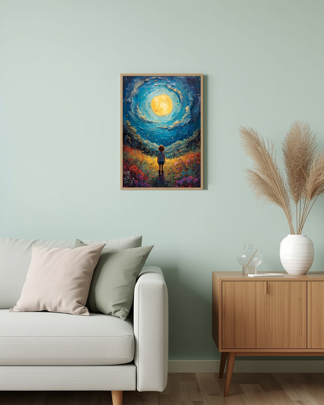 Poster Gazing Child Abstract Portrait Living Room