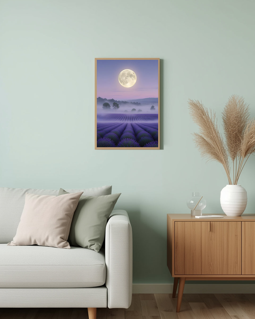 Poster Lila Blütental Living Room