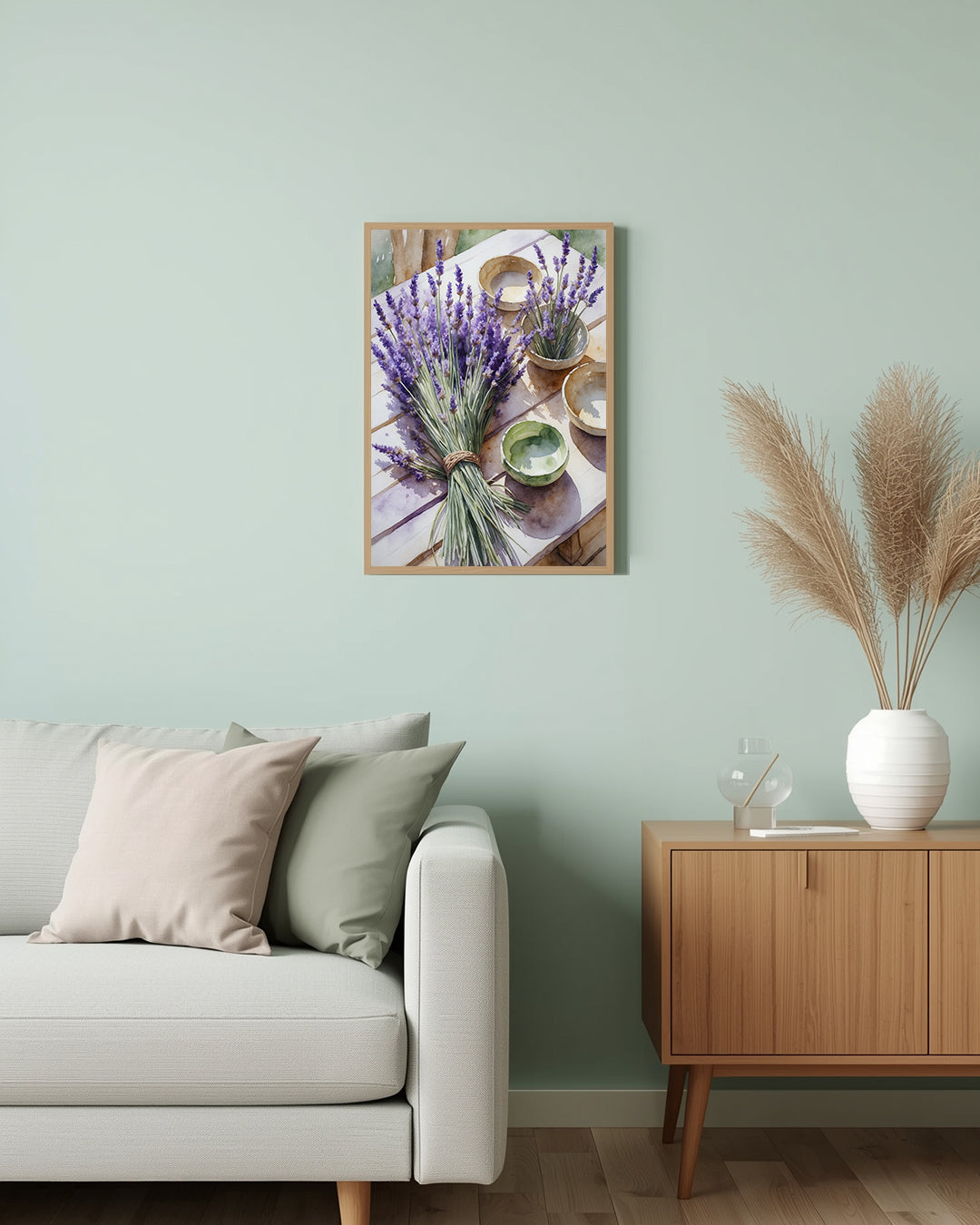 Poster Purple Plants Breakfast Table Aquarell Living Room