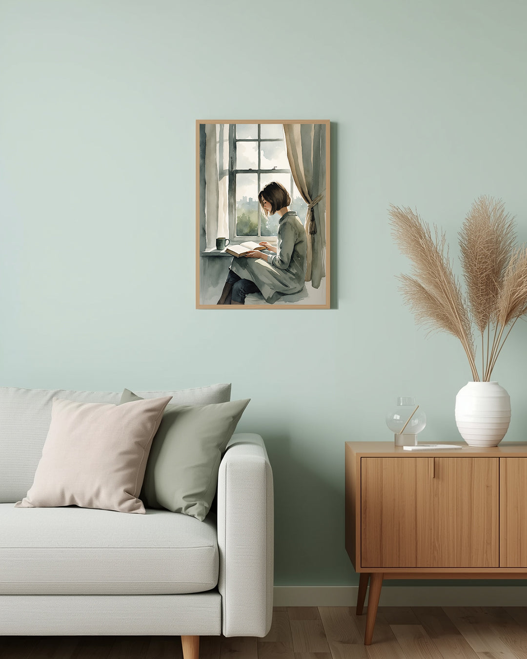 Poster Quiet Moments Woman reading a Book Living Room