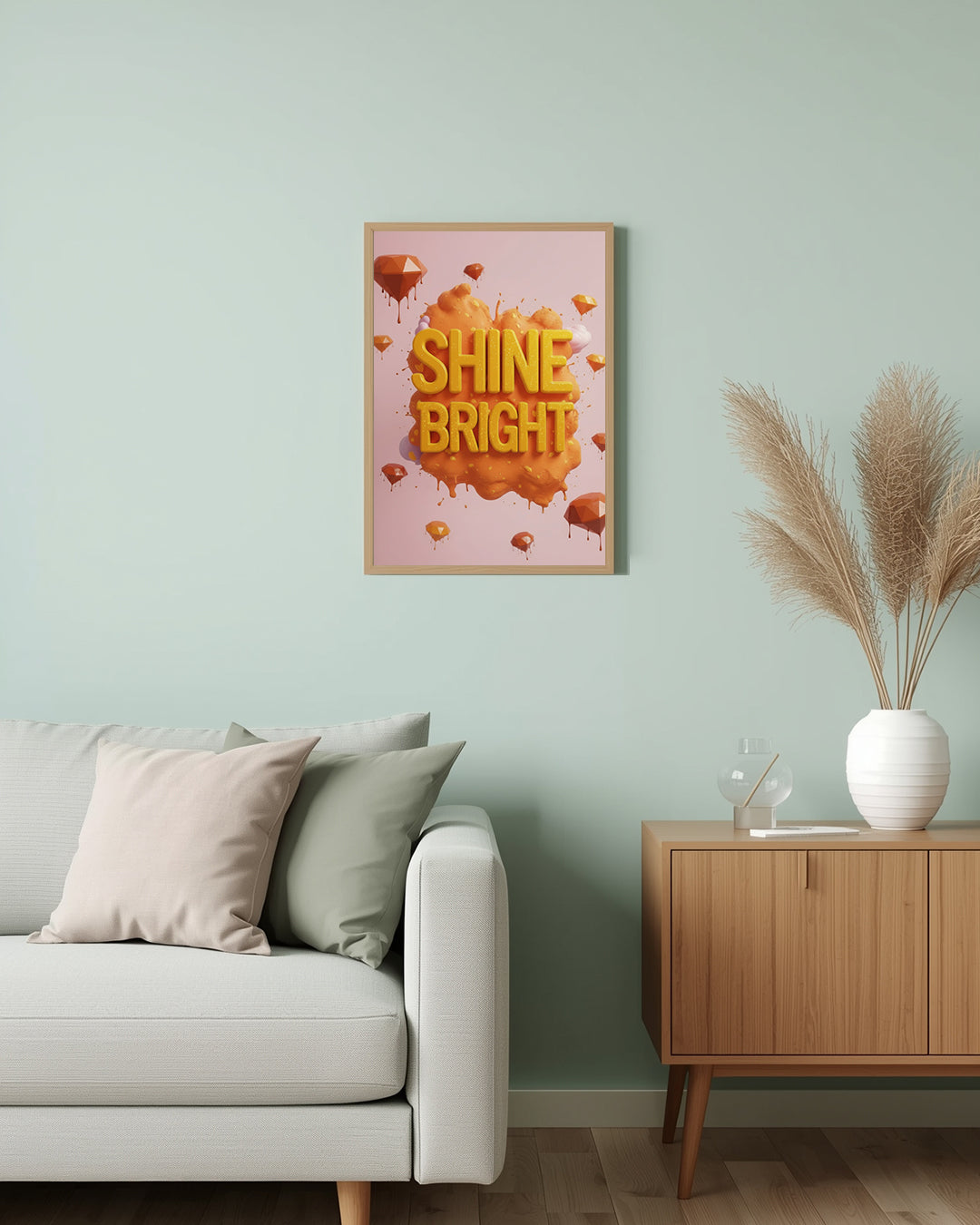 Funny Poster Shine Bright Quote Living Room 30x40 Motivation Spruchposter