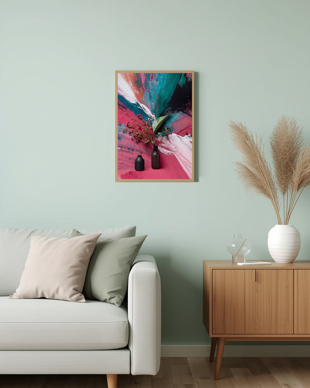 Abstraktes Poster „Colors & Plants“ – perfektes Geschenk für Freunde, die Kunst, Pflanzen und farbenfrohe Wandgestaltung lieben 30x40.