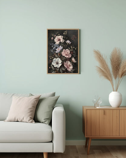 Klassisches Blumenmotiv Poster im Vintage-Stil „Antique Floral“ für eine elegante und zeitlose Atmosphäre