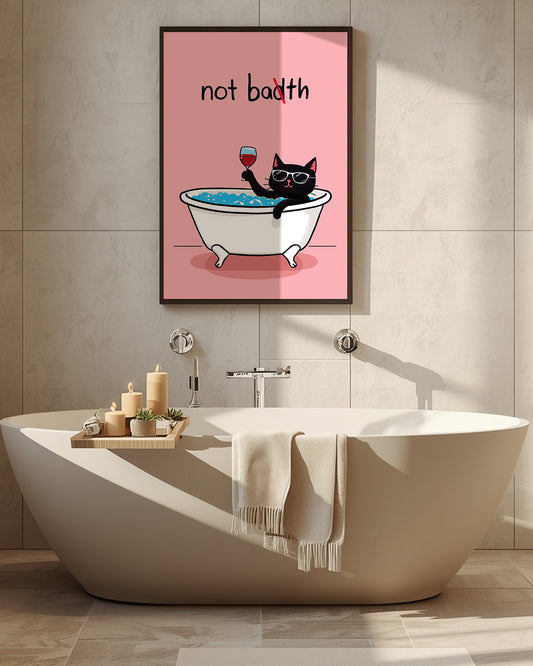 Badezimmer Poster Not Bath – Lustige Katze in Badewanne, Poster 50x70 cm