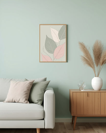 Große Blätter „Big Leafs“ Poster: Natürliche Schönheit in minimalistischer Form für moderne Wohnräume