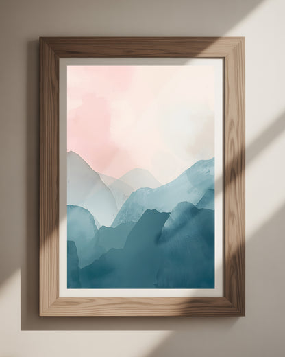 Calm Radiance‘ Kunstdruck 50x70 cm in sanften Pastellfarben – abstraktes Poster für ein harmonisches Ambiente im Wohnzimmer oder Büro.