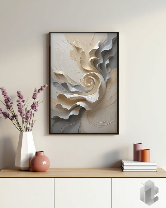 Concrete Rose Poster: Minimalistisches Rosen-Motiv in Pastellfarben für eine ruhige Wandgestaltung