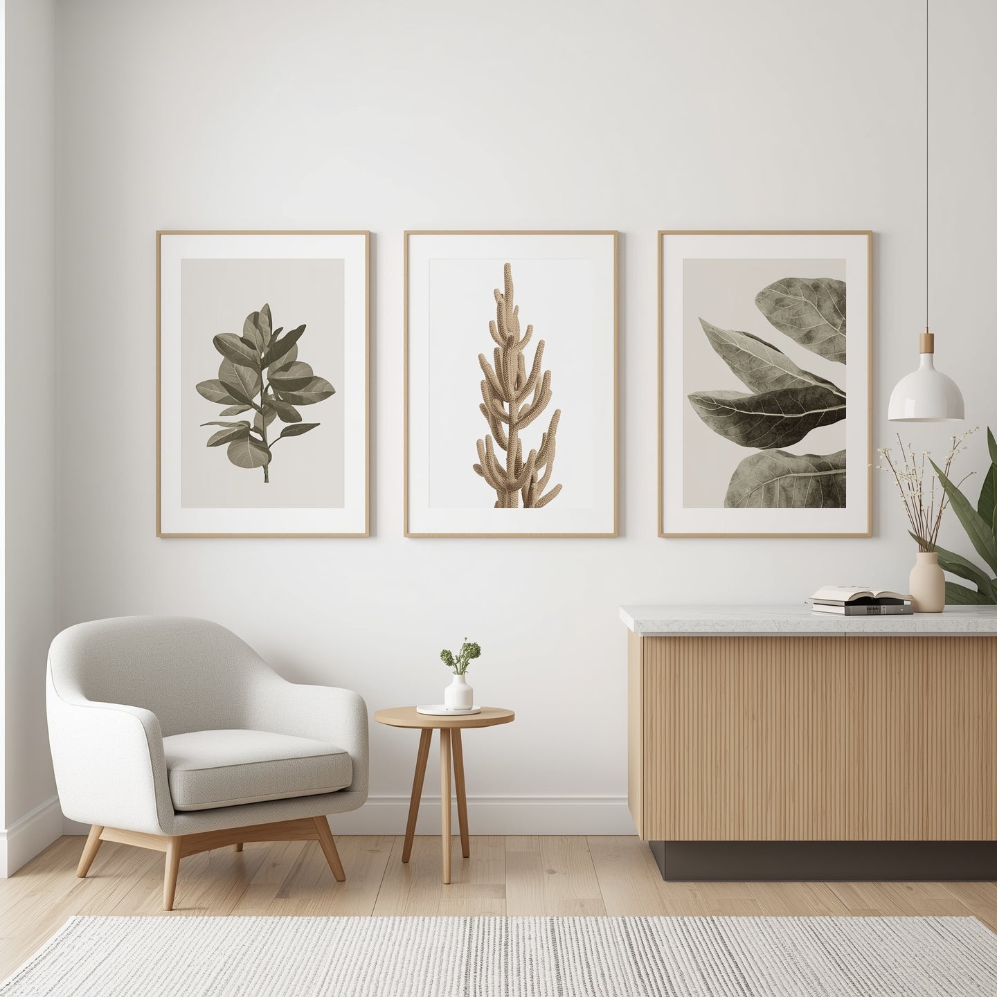 Drei passende Poster als Kombination, stilistische Wandbilder