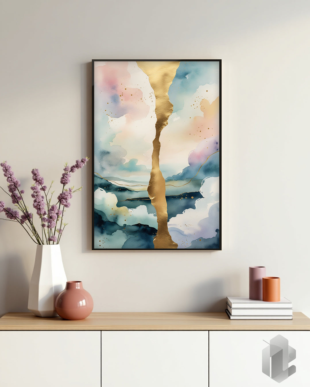 „Golden Cut“ Poster: Elegante Wandkunst mit goldenen Akzenten für eine luxuriöse Atmosphäre