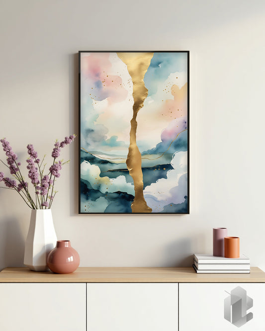 „Golden Cut“ Poster: Elegante Wandkunst mit goldenen Akzenten für eine luxuriöse Atmosphäre