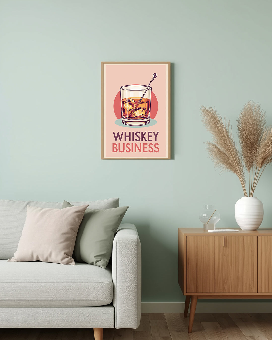 Spruchposter „Whiskey Business“ – originelles Geschenk oder stylische Wanddeko für alle, die Humor und Stil lieben.
