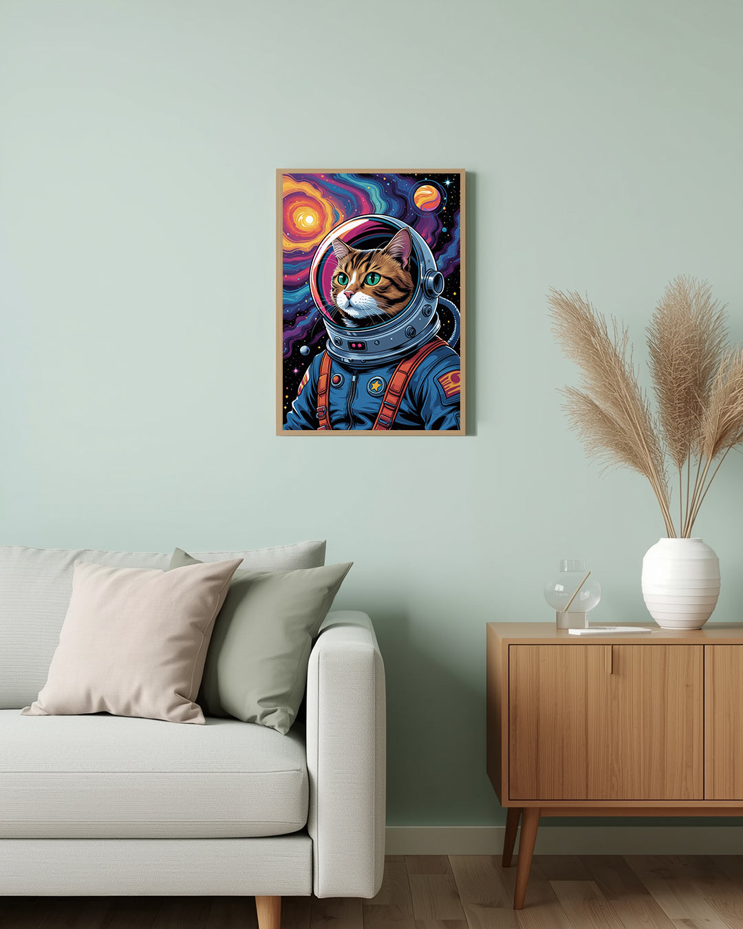 Astronaut „Catstronaut“ Poster: Raumfahrt-Abenteuer im Weltall mit einer Katze als Astronaut für Kinderzimmer