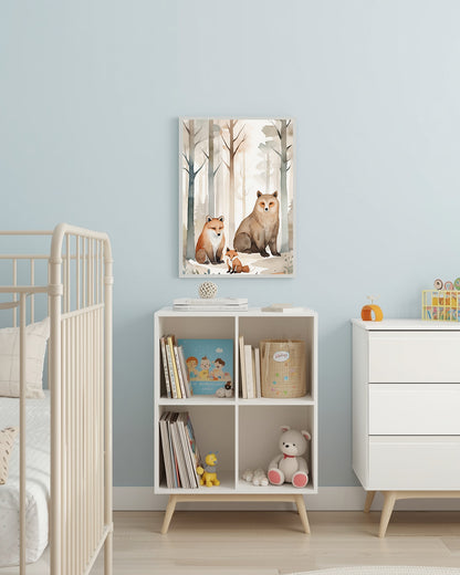 „Animal Friends“ Poster: Kinderfreundliche Wandkunst, die Freundschaft und Zusammenarbeit vermittelt 30x40