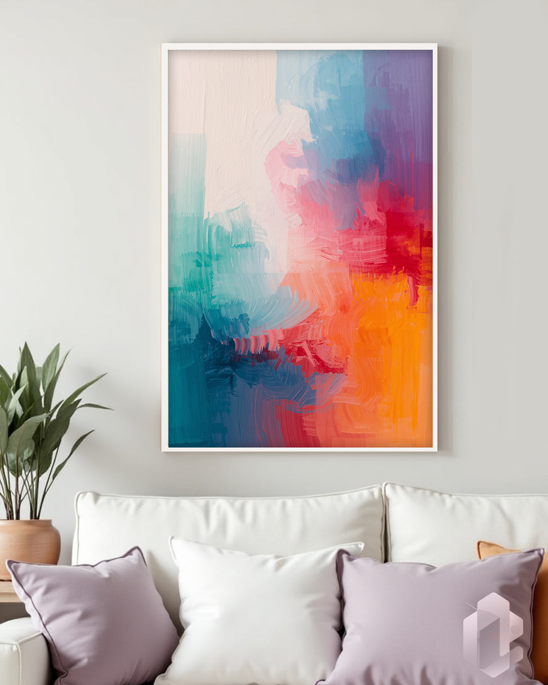 Kunstposter „Silent Energy“ – beruhigende Farben und elegante Wanddekoration für moderne Wohnräume.