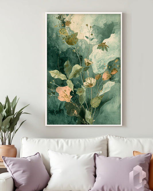 Kunstposter „Vital Bloom“ – minimalistisches Design, das Harmonie, Pflanzen und natürliche Eleganz vereint.