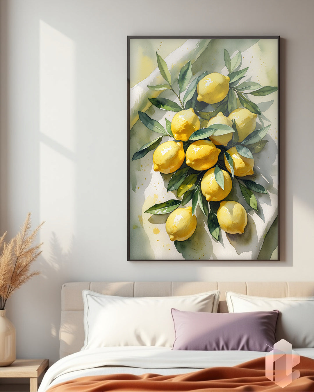 Zitronen Aquarell Poster: Farbiges Wandbild mit Zitronen im Aquarellstil für dein Esszimmer