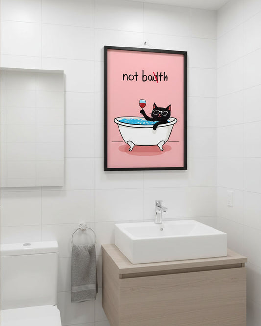 Lustiges Katzen Poster Not Bath – Wandgestaltung Badezimmer 30x40 cm
