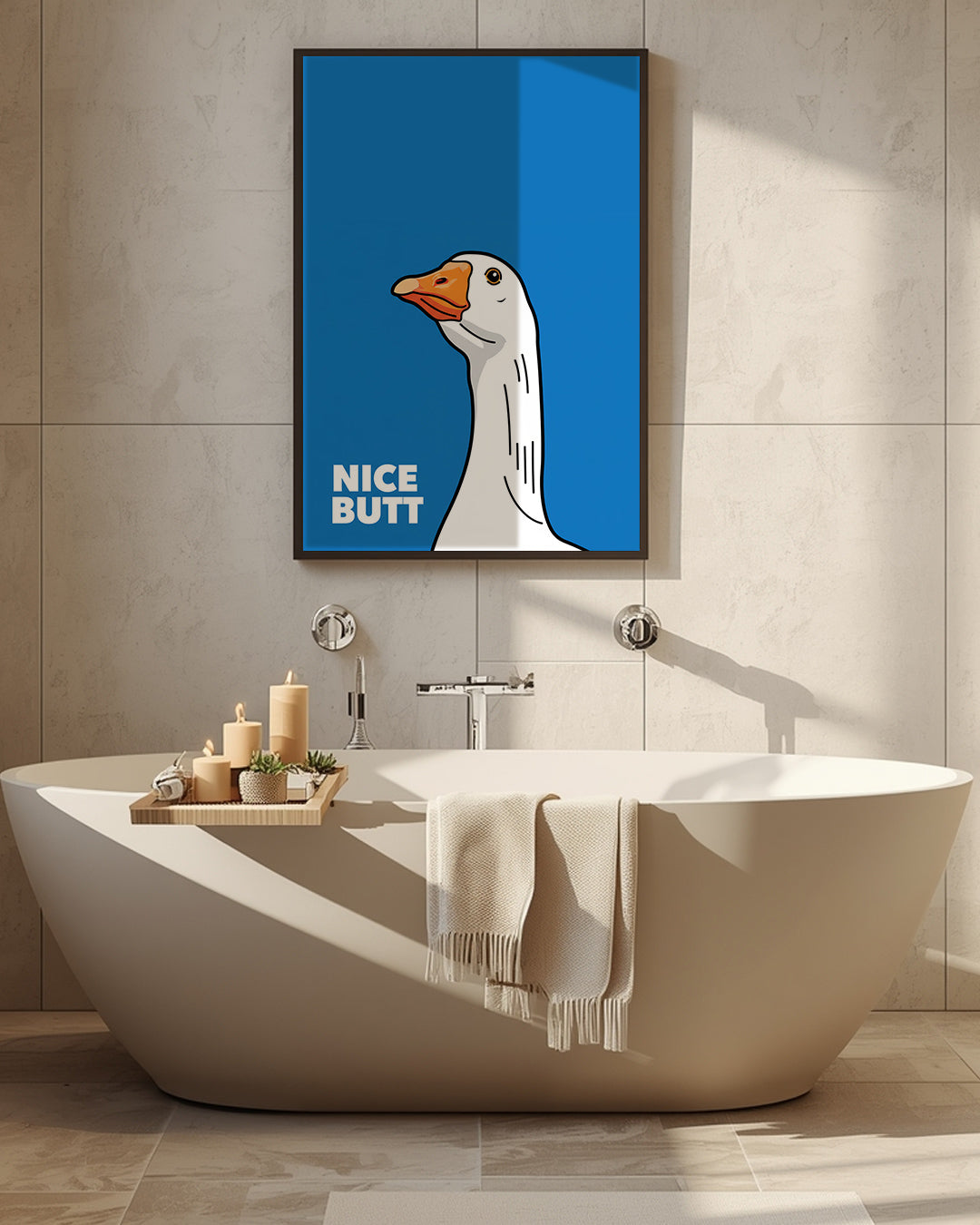 Badezimmer Poster Nice Butt – Lustiger Spruch auf Poster 50x70 cm für Bad und Gäste-WC